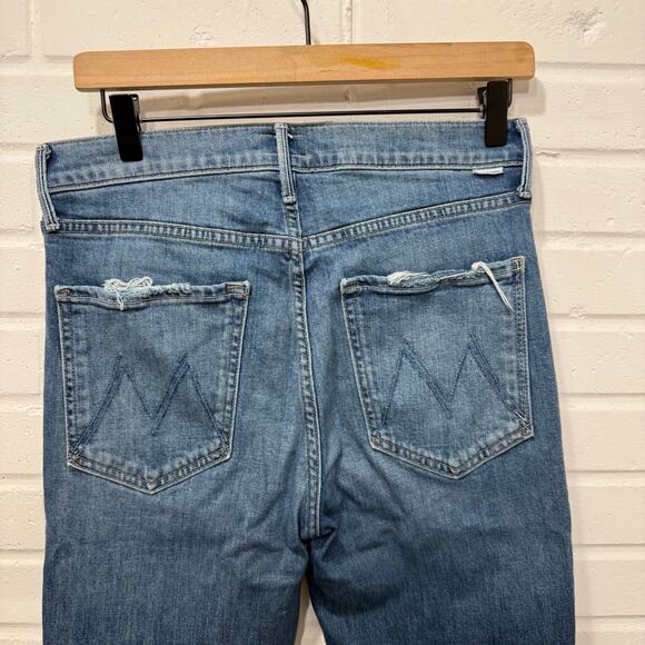 Mother The Pixie Dazzler Sz 30 Ankle Fray Boogie Down Blue High Rise Stretch - Picture 10 of 16